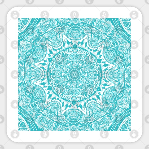 Light Blue Mandala Pattern Sticker by mailboxdisco